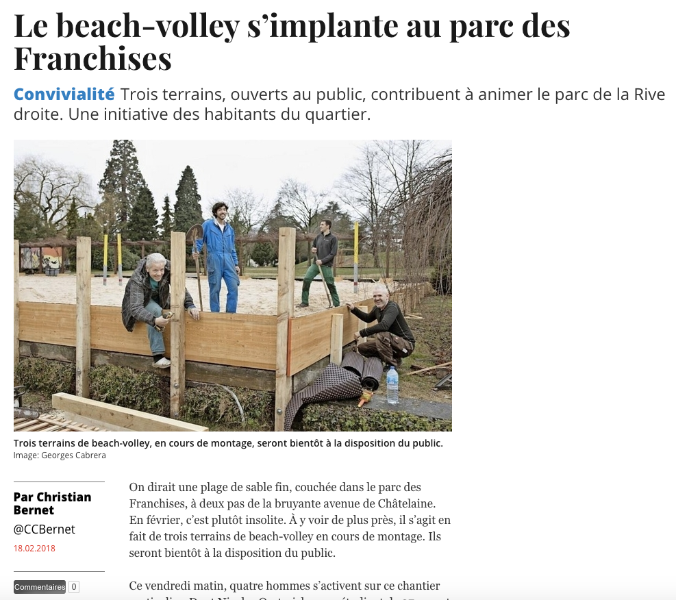 Le beach-volley s’implante au parc des Franchises